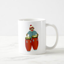 Sock Monkey Conga Drums Mug