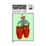 Sock Monkey Conga Drums postage