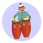 Sock Monkey Conga Drums stickers