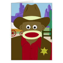 Sock Monkey Cowboy cards