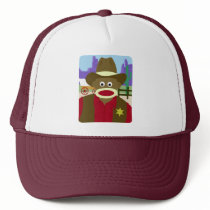 Sock Monkey Cowboy Mesh Hats