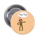 Sock Monkey Customizable Comic Speech Bubble Pinback Button