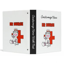 Sock Monkey ER Nurse T-shirts and Gifts Vinyl Binders