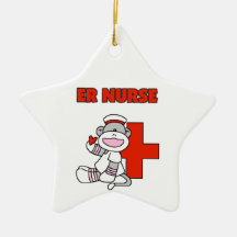 Sock Monkey ER Nurse T-shirts and Gifts Christmas Ornaments