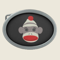 Sock Monkey Face Belt Buckle 