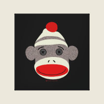 Sock Monkey Face Canvas canvas prints