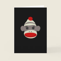 Sock Monkey Face Cards cards