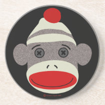 Sock Monkey Face Coaster coasters