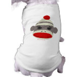 Sock Monkey Face Doggie Ringer T Dog T-shirt
