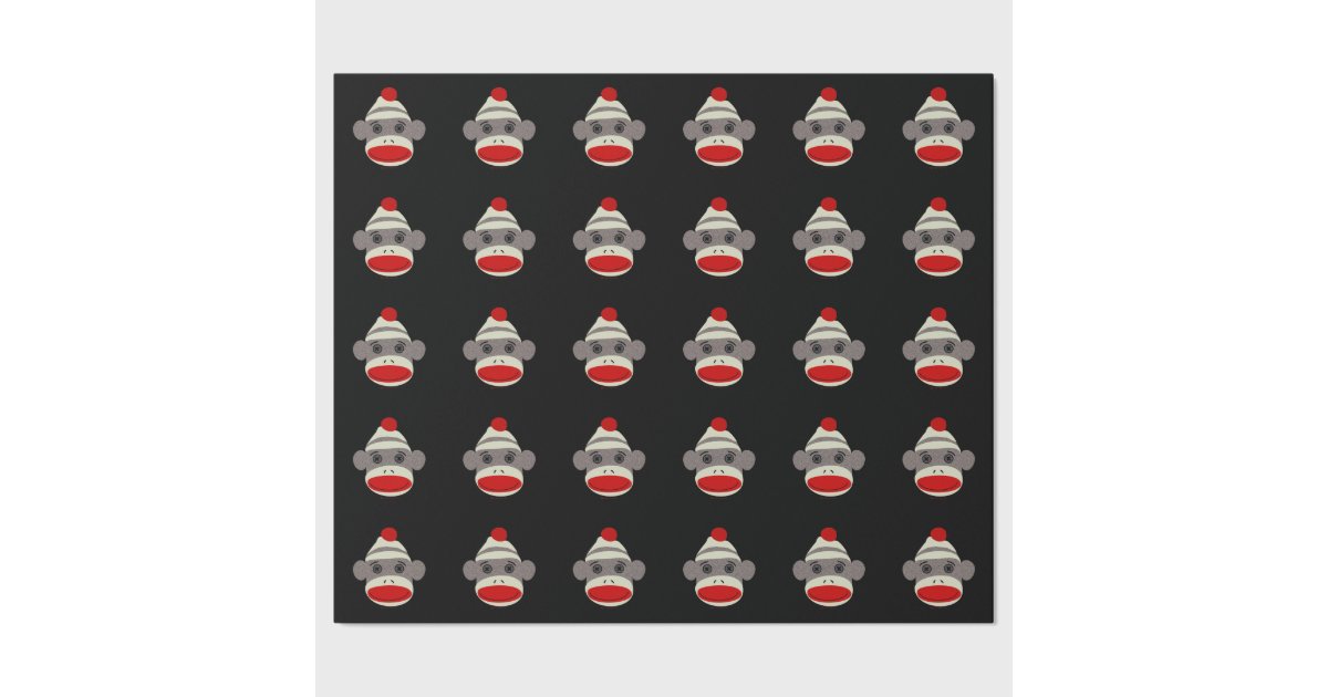 Sock Monkey Face Gift Wrapping Paper Zazzle