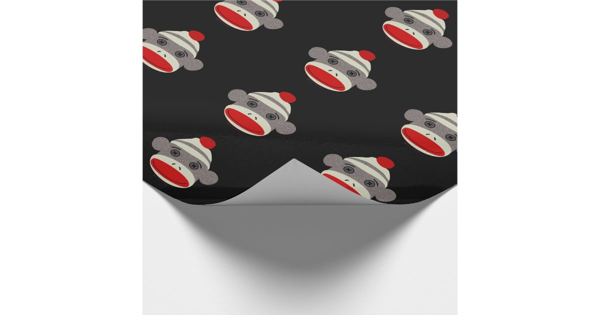 Sock Monkey Face Gift Wrapping Paper Zazzle