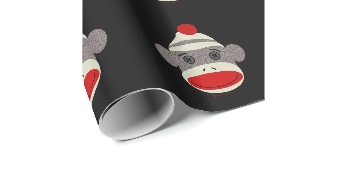 Sock Monkey Face Gift Wrapping Paper Zazzle
