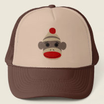 Sock Monkey Face Hat hats