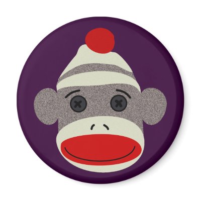 Sock Monkey Face Magnet by FreshandStrong