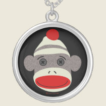 Sock Monkey Face Necklace necklaces