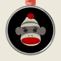 Sock Monkey Face Ornament ornaments