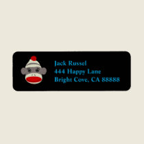 Sock Monkey Face Return Address Labels labels