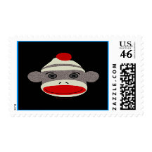 Sock Monkey Face Stamps