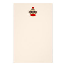 Sock Monkey Face Stationary Personalized Stationery
