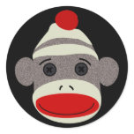 Sock Monkey Face Sticker