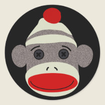 Sock Monkey Face Sticker