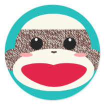 Sock Monkey Face Stickers by Princess_Monkey Sock Monkey Face Stickers