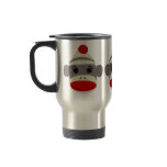 Sock Monkey Face Travel Mug