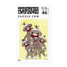 Sock Monkey Family 04 Postage