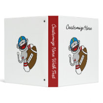 Sock Monkey Football T shirts and Gifts 3 Ring Binder