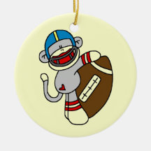 Sock Monkey Football T shirts and Gifts Christmas Tree Ornaments