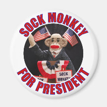 Sock Monkey for President Magnet