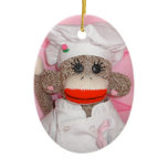 Sock Monkey for the Cure Oval Ornament (Chef) ornaments