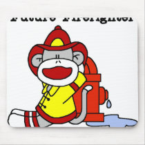 Sock Monkey Future Firefighter mousepads by toddlersplace Sock Monkey Future Firefighter mousepads