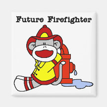 Sock Monkey Future Firefighter Tshirts and Gifts Fridge Magnet