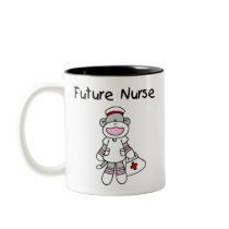SOCK MONKEY FUTURE NURSE mugs