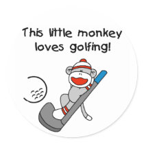 Sock Monkey Golf Sticker