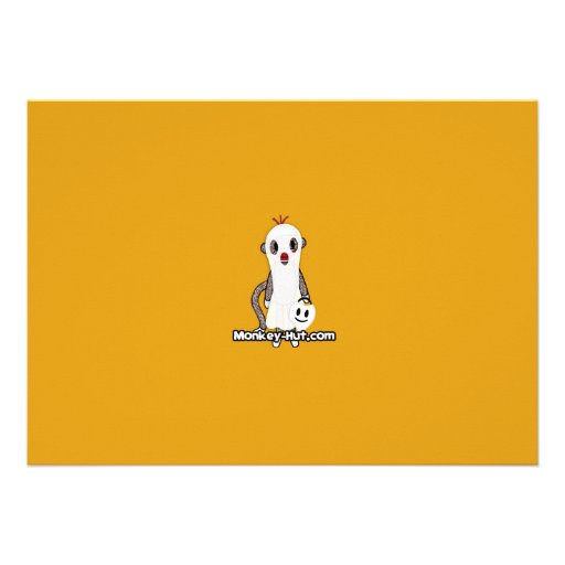 Sock Monkey Halloween Greeting Card or Invitation
