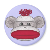 Sock Monkey Head magnets