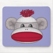 Sock Monkey Head Mouse Pads