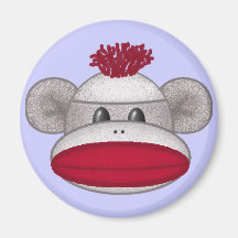 Sock Monkey Head Refrigerator Magnets