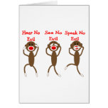 Sock Monkey--Hear, Speak, See NO EVIL cards