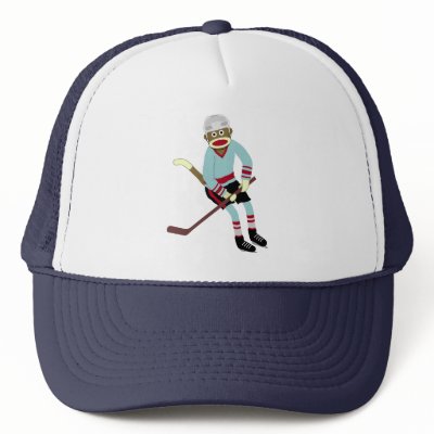 Sock Monkey Hockey Player Hats