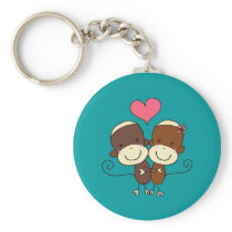 Sock Monkey Hugz Keychain