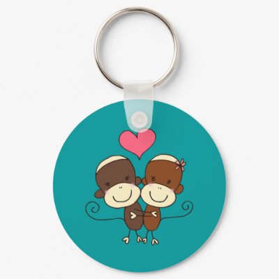 Sock Monkey Hugz Keychain by Princess_Monkey