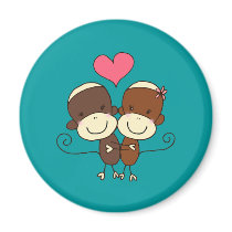 Sock Monkey Hugz Magnets
