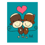 Sock Monkey Hugz Postcard