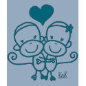 Sock Monkey Hugz T-shirt(turquoise blue )