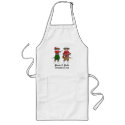 Sock Monkey Hula Luau Couple Long Apron(customize)