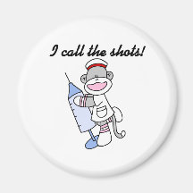Sock Monkey I Call the Shots Magnet