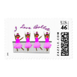 sock monkey   "I LOVE BALLET" Postage